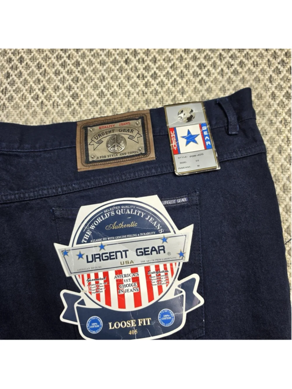 Urgent Gear Men’s Blue Jeans Size 58 Straight Leg 100% Cotton Made In Taiwan NWT
